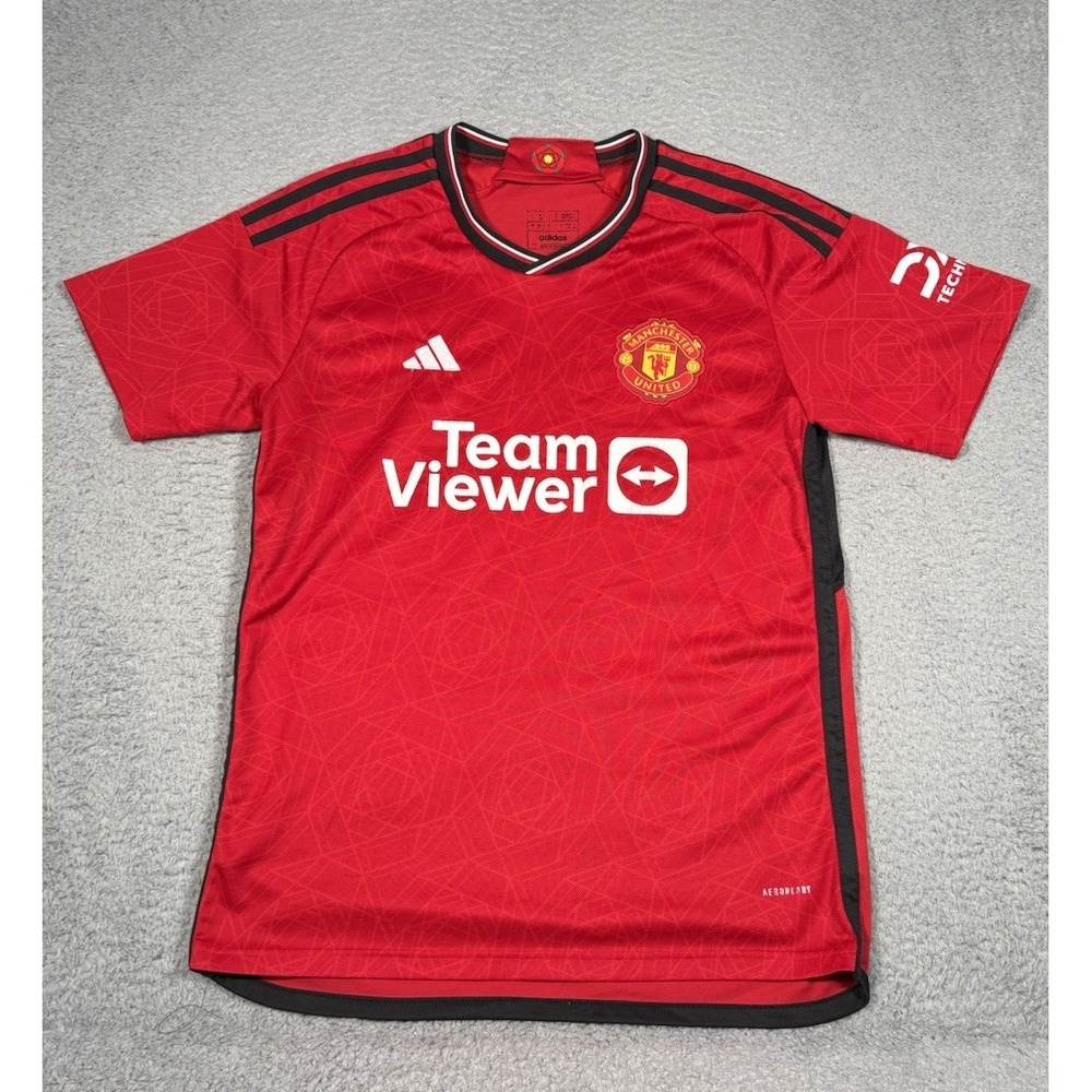 Manchester United Home Soccer Futbol Jersey 2023/2024 Adidas Mens Large Red